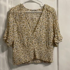 Short Sleeve Smocked Waist Top